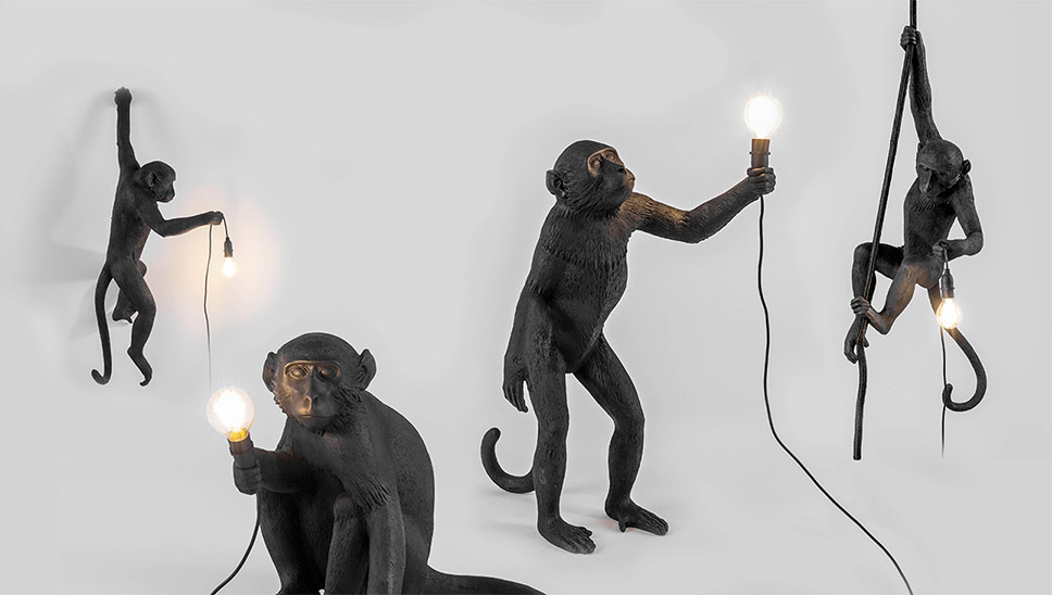 Macaco Decorativo Luz Pendente