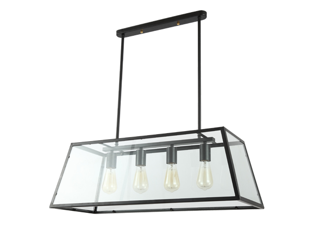 ES082 Industrial Farmhouse Lighting 4-light Linear Chandelier for Dining Room