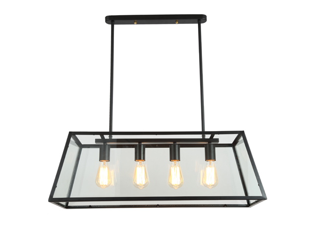 ES082 Industrial Farmhouse Lighting 4-light Linear Chandelier for Dining Room