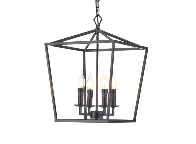 ES054 Industrial 4 Light Lantern Geometric Pendant Light