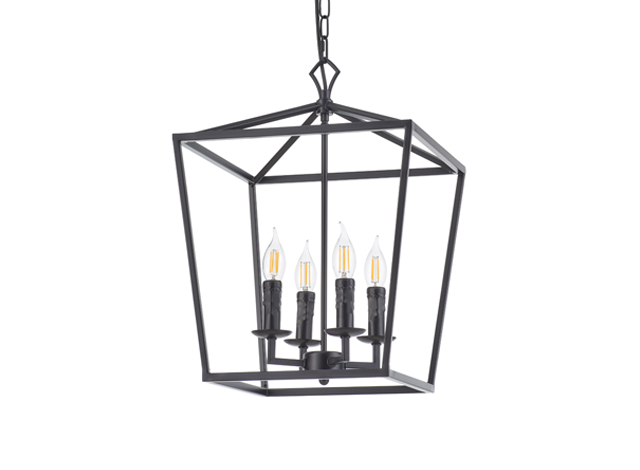 ES054 Industrial 4 Light Lantern Geometric Pendant Light