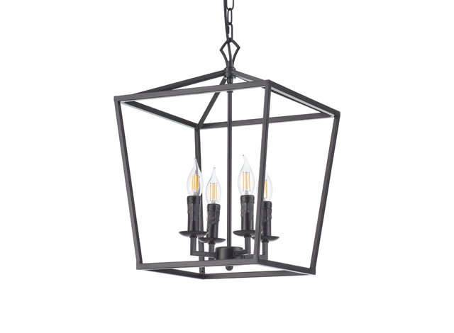 ES054 Industrial 4 Light Lantern Geometric Pendant Light