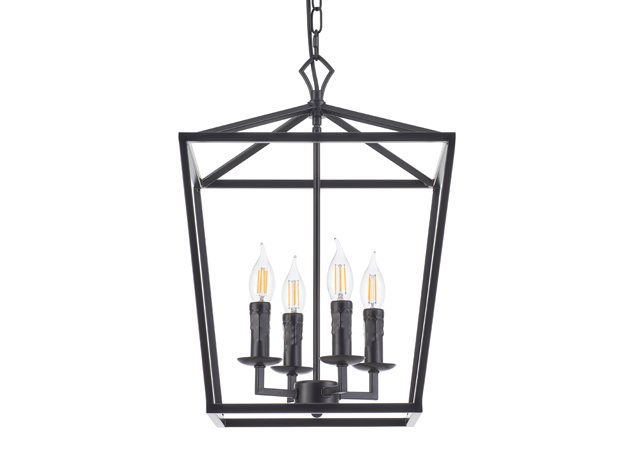 ES054 Industrial 4 Light Lantern Geometric Pendant Light