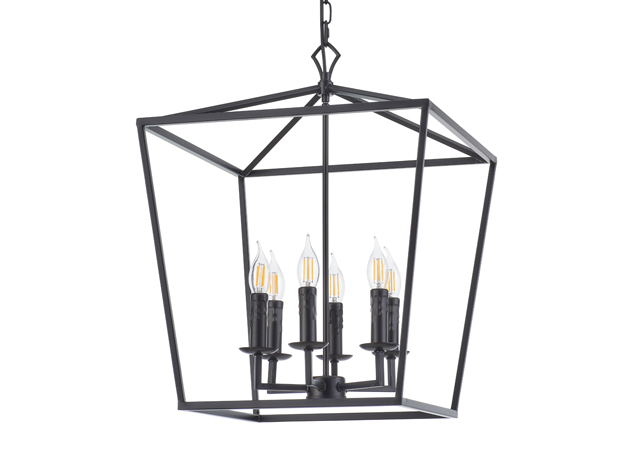 ES054 Industrial 4 Light Lantern Geometric Pendant Light