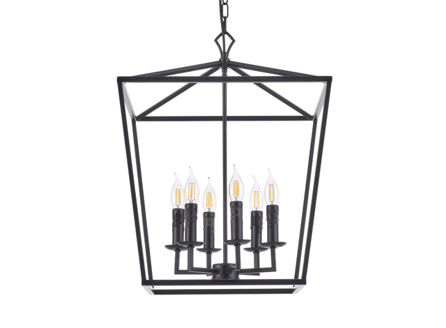 ES054 Industrial 4 Light Lantern Geometric Pendant Light