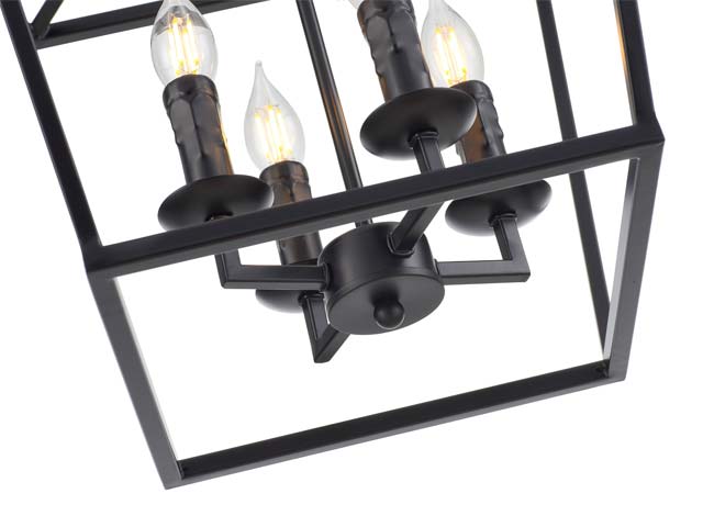 ES054 Industrial 4 Light Lantern Geometric Pendant Light